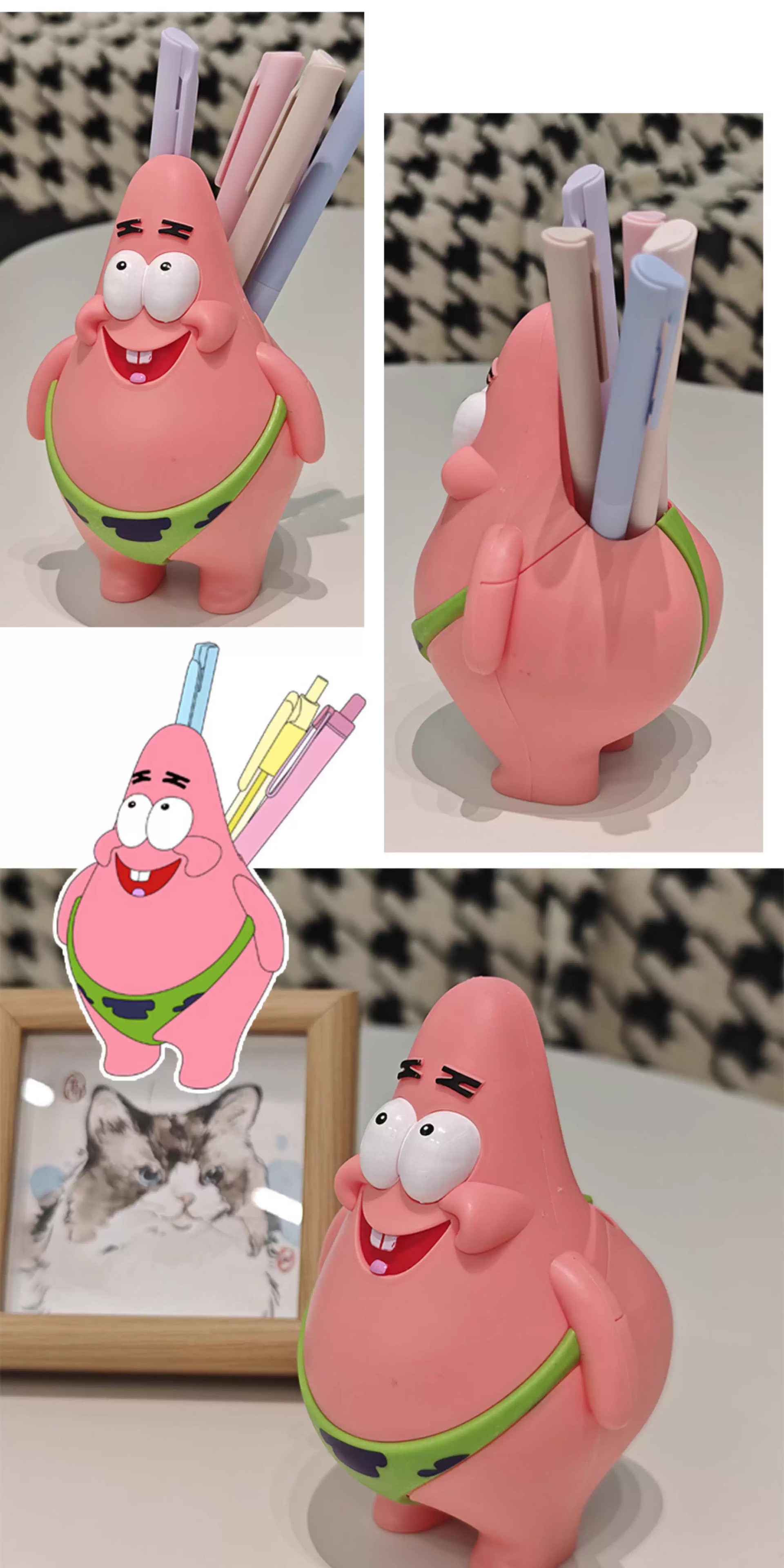 跨境好朋友派大星手办搞笑网红可爱车载生日礼物模型笔筒摆件卡通详情14