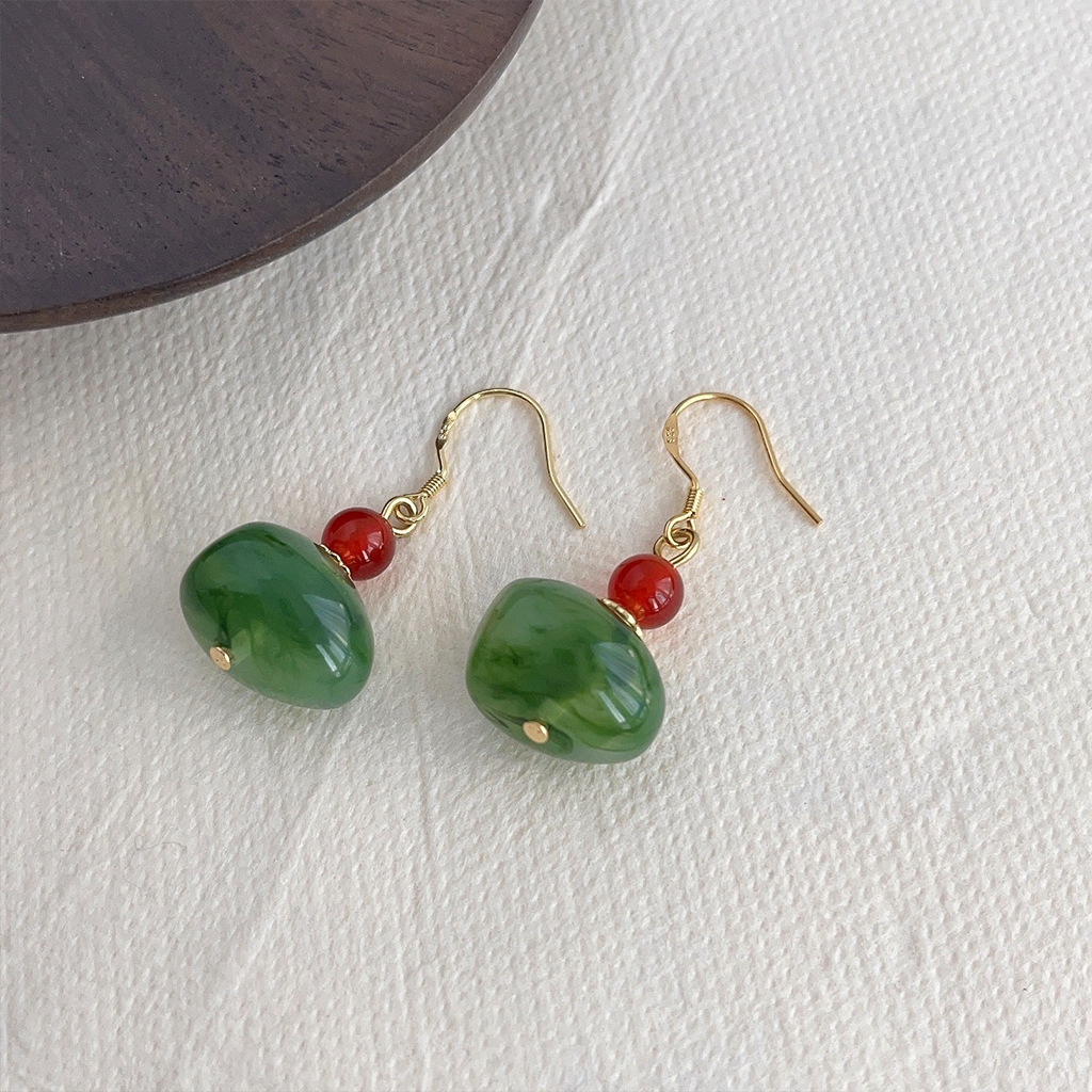 Forest-themed trendy fairy ~ The Enchanted Green Field Fairy! Wholesale of new handmade design resin earrings from our factory pic 3