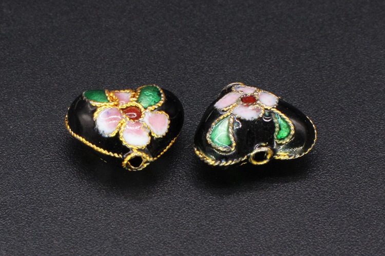 Traditional high-temperature cloisonne enamel filigree silver blue DIY jewelry accessory beads Cloisonne 13# chicken heart pic 10
