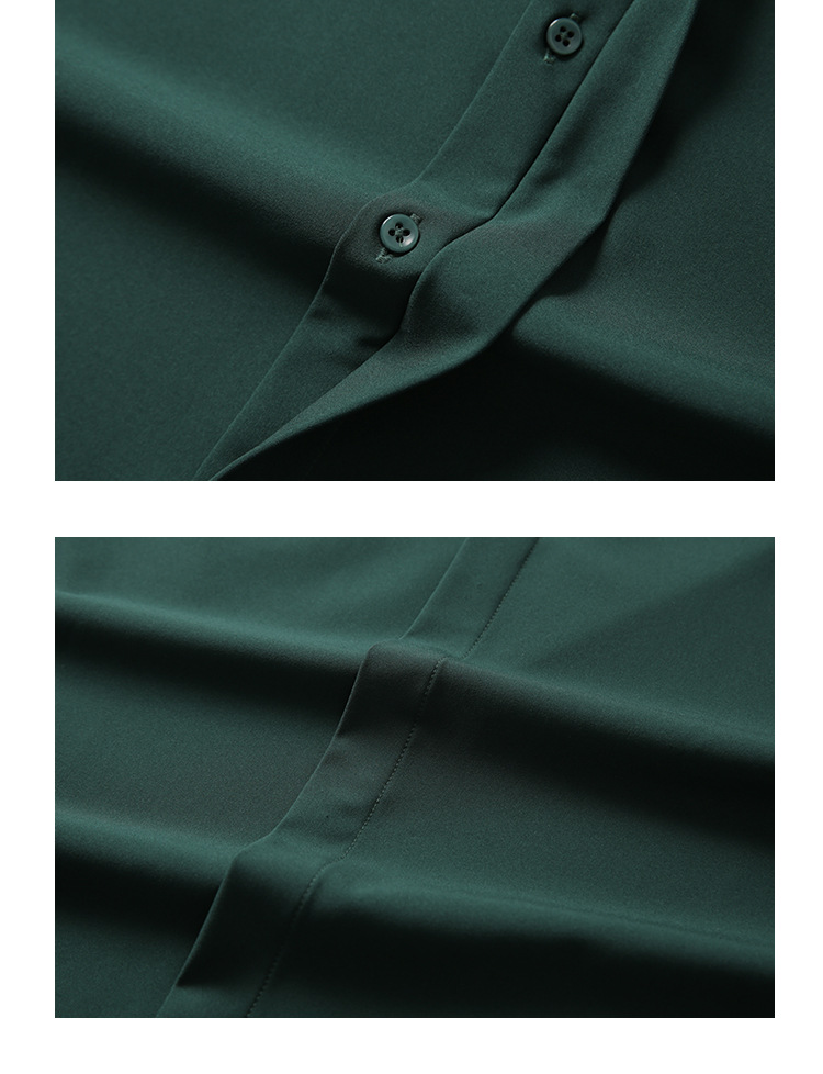 新中式立领中袖衬衫男夏季新款小众冰丝衬衣高级感垂感五分袖寸衫详情15