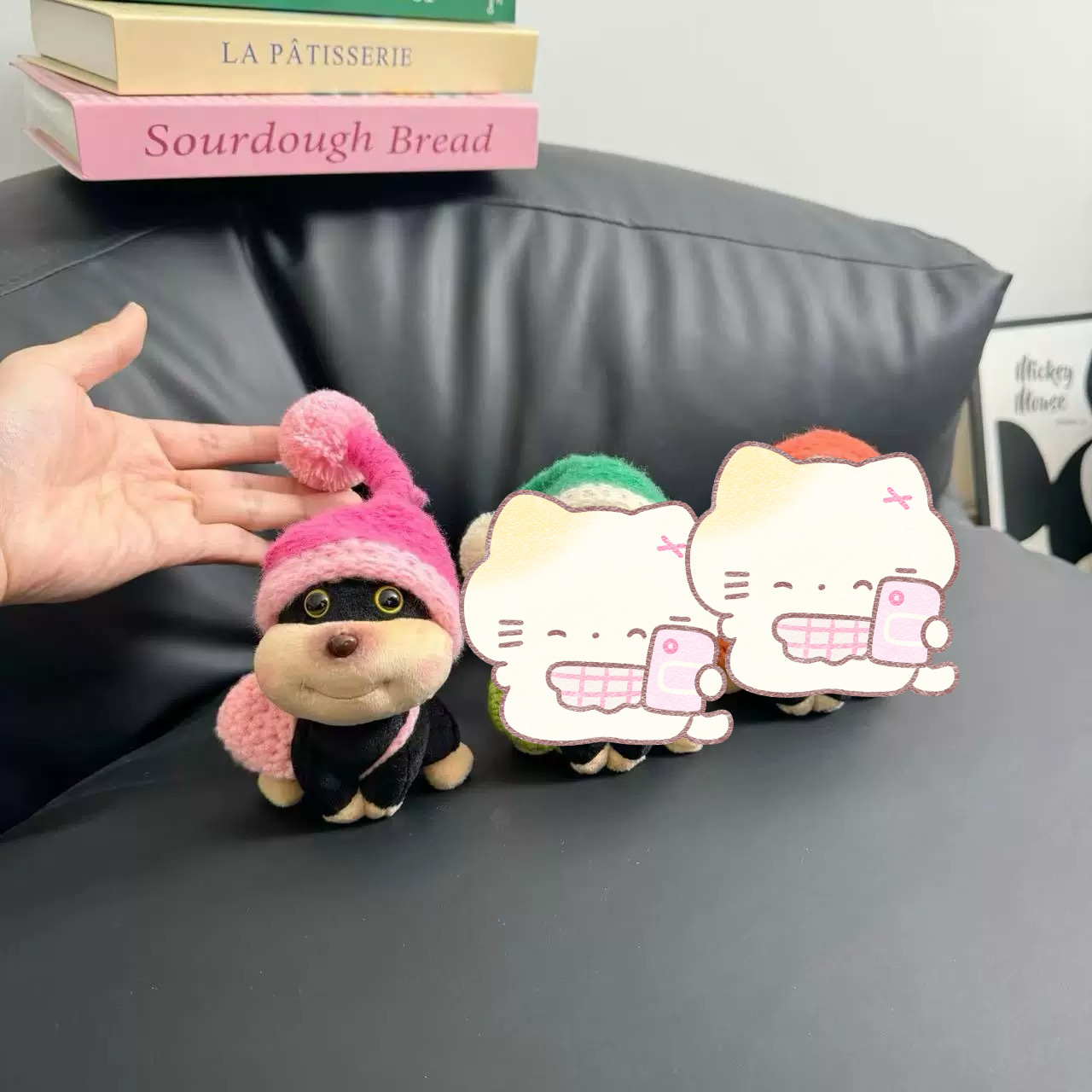 A cute plush toy bag pendant with a bee and a dog, a small doll, a car keychain bag pendant and the same style as Xiaohongshu pic 18