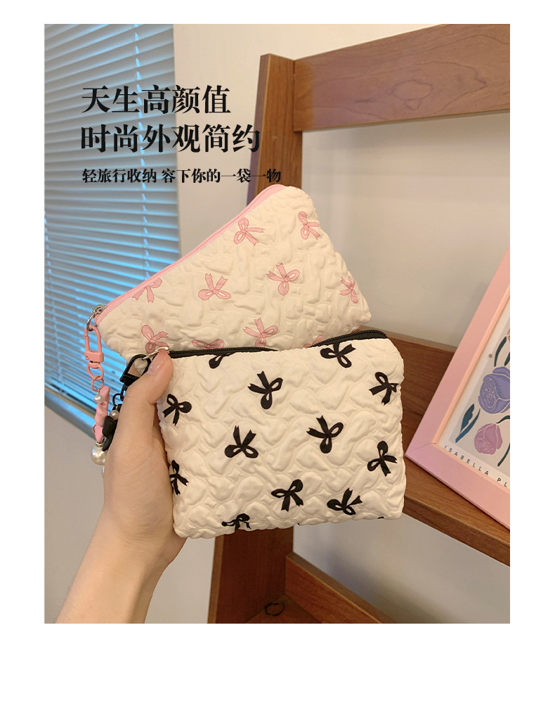 跨境蝴蝶结化妆包高颜值零钱包收纳包可爱化妆包大容量高级感包包详情7