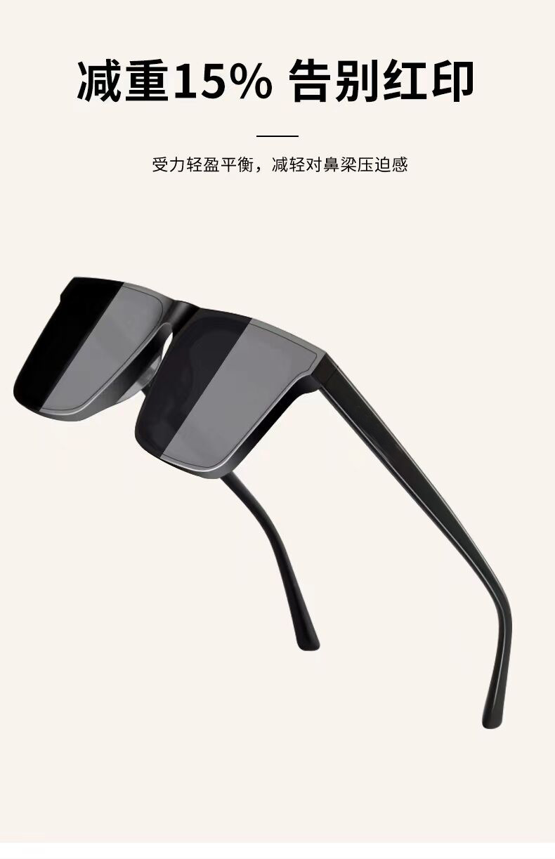墨镜男士开车防紫外线2024新款太阳眼镜抖音网红同款方框时尚眼镜详情3