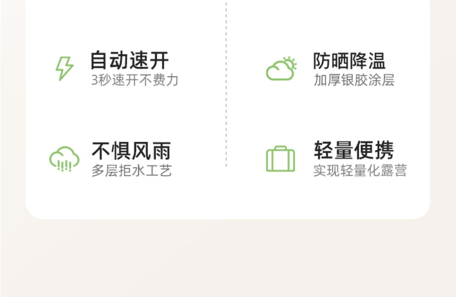 帐篷天幕二合一户外便携式折叠全套露营装备加厚黑胶防晒野外野营详情9
