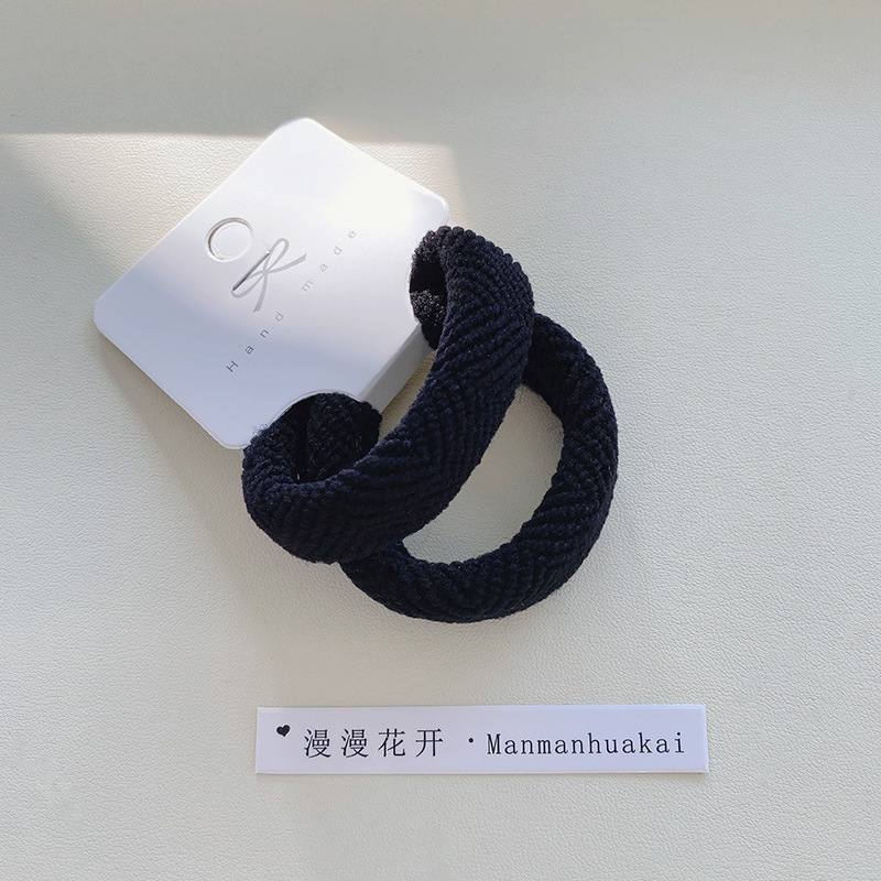Wholesale of 2-piece high-quality Korean-style high-elasticity printed towel loops and hair bands, simple and elegant hair ties, and leather bands pic 8