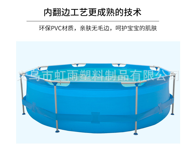 家用儿童游泳池小型组装移动支架帆布水池户外加厚防滑便携泳池详情7