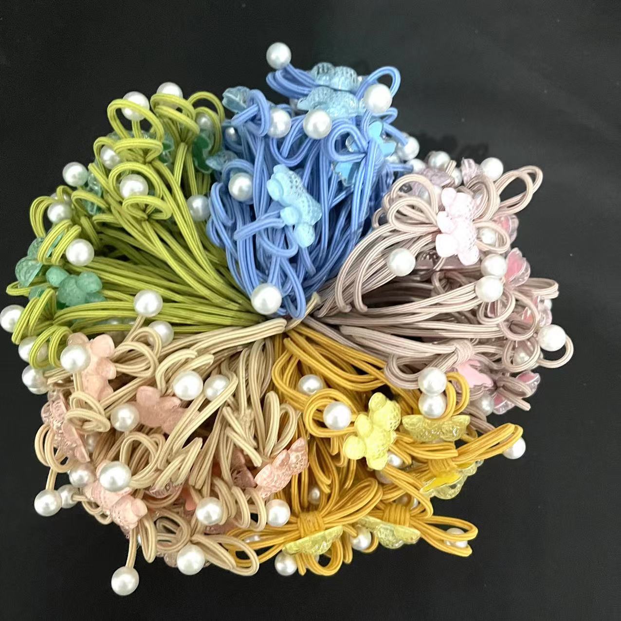 No. 129 Bear Hair tie 100 yuan per bundle of bear hair tie rubber band hair band, popular and cute hair tie rubber band 1 yuan wholesale supply pic 2