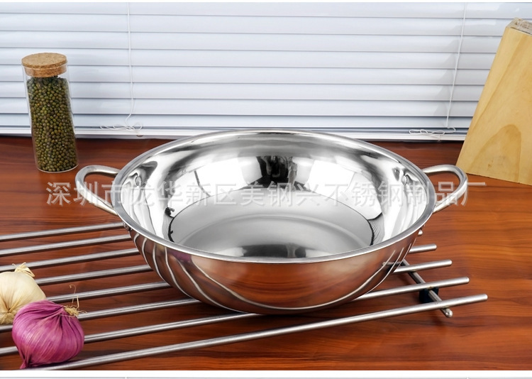Factory direct sales of stainless steel non-magnetic double-flavored hot pot clear soup pot, available with covered basins for single-flavor and double-flavor hot pot batches pic 2