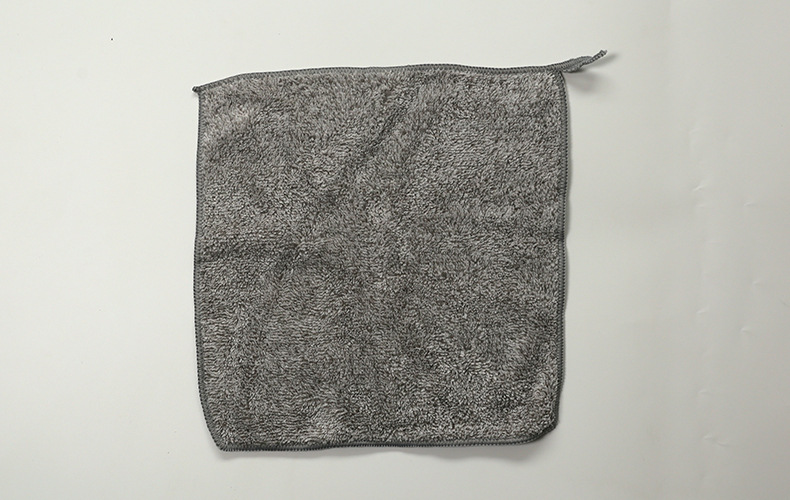 Thickened bamboo charcoal fiber absorbent cloth does not shed fibers and does not stick to oil. Kitchen cleaning bamboo fiber oil-removing dishcloth for household use pic 1