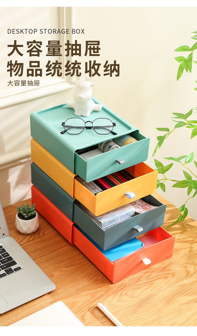 Drawer-type desktop storage box, storage box, office desk rack, organizing cabinet, wholesale organizing box pic 11
