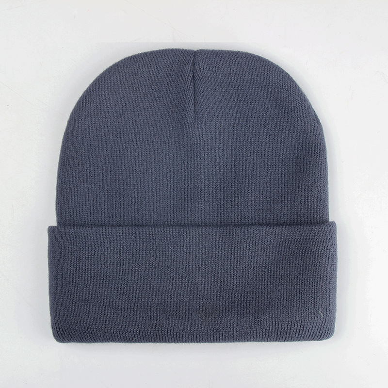 现货黑色针织帽男女纯色冷帽欧美保暖帽子荧光色毛线帽光板针织帽详情35