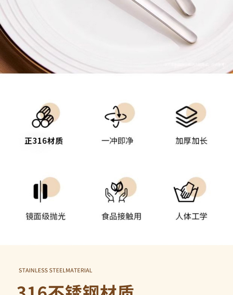 316不锈钢勺子家用汤匙儿童宝宝吃饭汤勺食品级小勺婴儿元宝短柄详情4