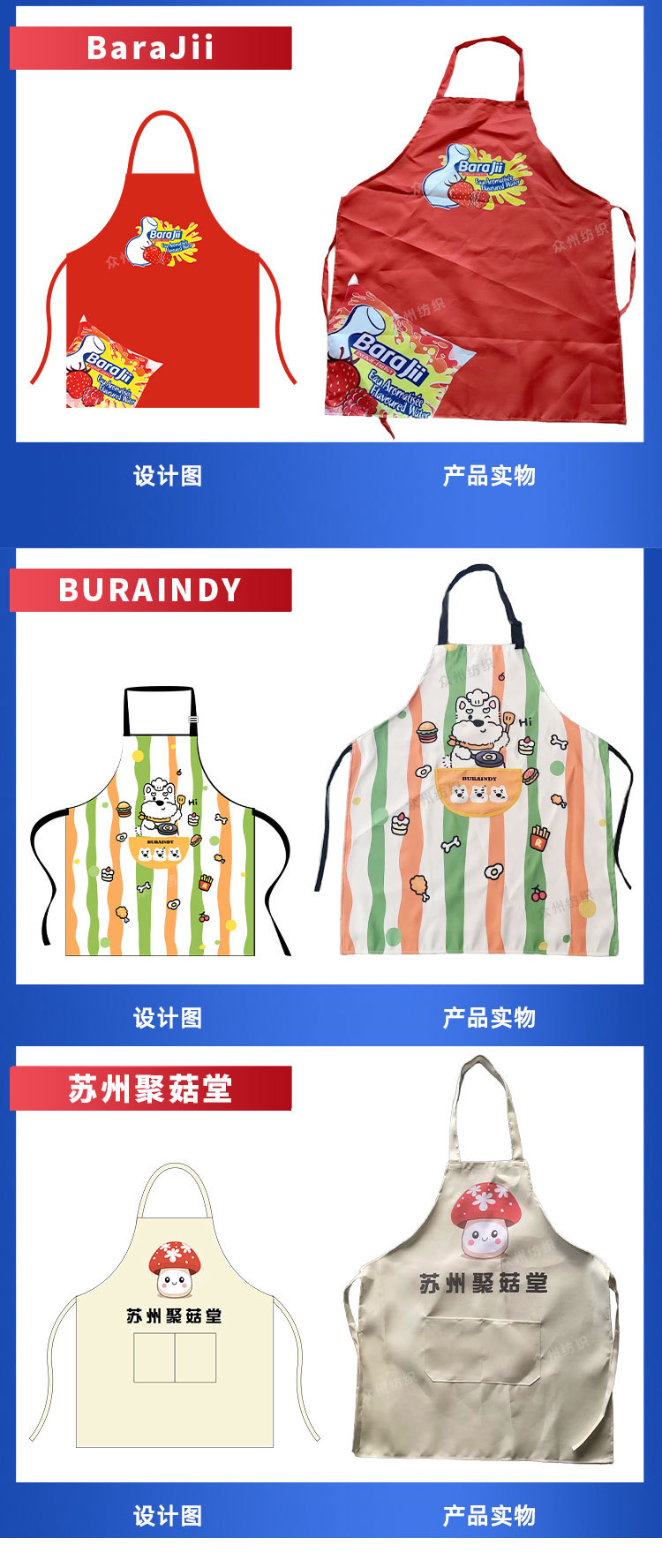 厂家围裙定制logo印字纯棉防水帆布厨房防油围裙定做工作围腰订制详情5