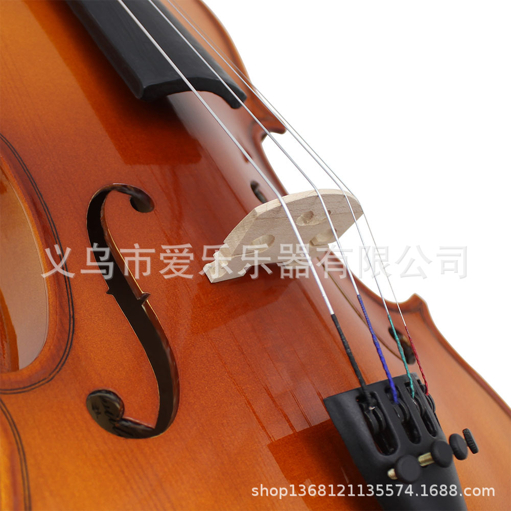 4/4 Solid wood violin natural color playing violin set for children, adults and beginners pic 12
