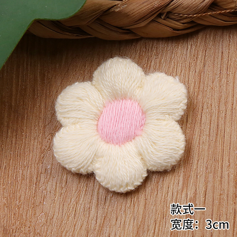 Multicolored knitted flower yarn with colorful lace, 3-centimeter-wide clothing accessories manufacturer for sale pic 5