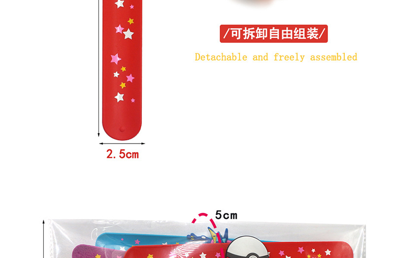 宠物小精灵宝可梦硅胶拍拍圈手腕带卡通神奇宝贝皮卡丘啪啪圈手环详情4