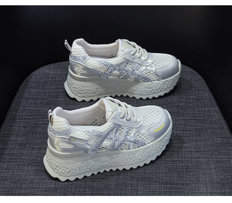 小个子厚底小白鞋女2025夏款轻奢爆款浅口透气运动增高休闲老爹鞋详情34