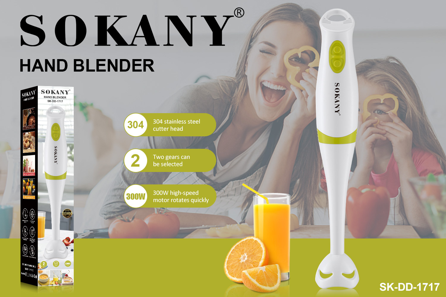 Cross-border SOKANY 1716/1717 Baby food mixer with hand-held stirring stick and multi-functional food processor pic 5