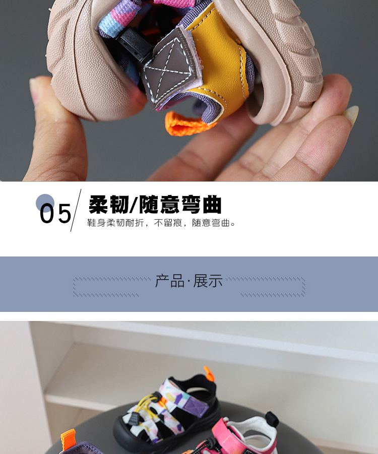 2025夏季儿童溯溪鞋新款女童包头运动凉鞋韩版男童迷彩防滑沙滩鞋详情7