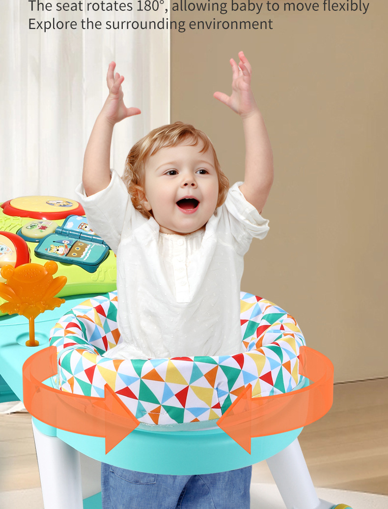 Baby three-in-one multi-functional rotating game table toy, early education and enlightenment learning table for newborns aged 1-3 pic 11