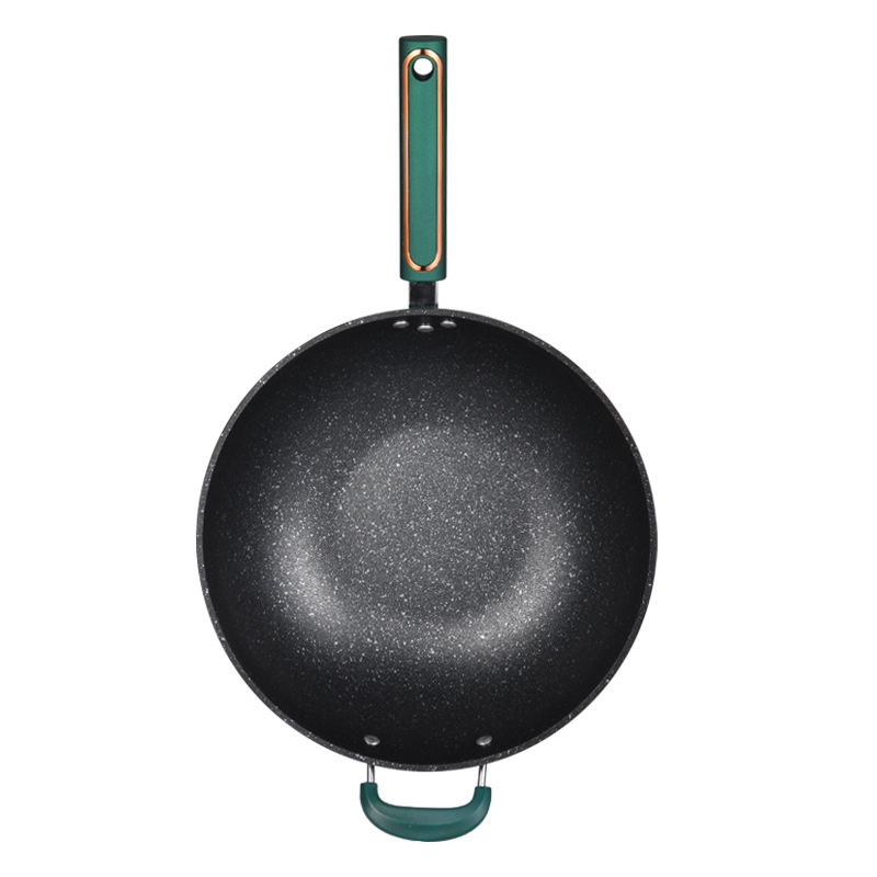 Factory-customized new wok, household tourmaline non-stick wok, non-stick cooking wok, iron wok gift, one-piece consignment pic 13
