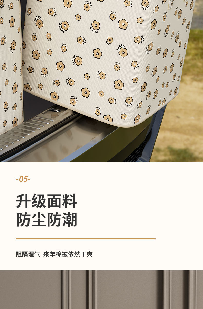 新款无纺布卡通小花衣物收纳袋被子家用收纳袋衣服收纳搬家整理袋详情11