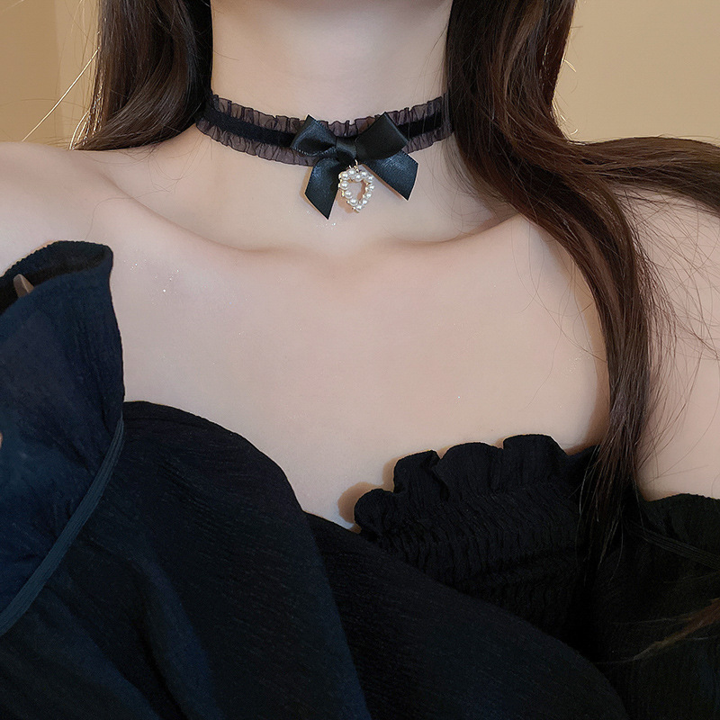 超仙珍珠蝴蝶结流苏双层项链气质高级感锁骨链时尚小众新娘饰品女详情16