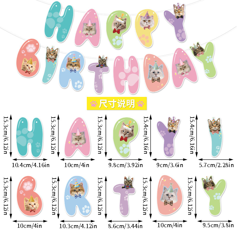 定制跨境主题派对装饰拉旗彩旗场地布置用品ins风纸质燕尾旗横幅详情15