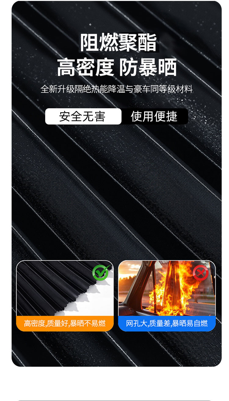汽车车窗遮阳挡车用防晒隔热遮光专用轨道窗帘车载嵌入式遮阳帘详情7