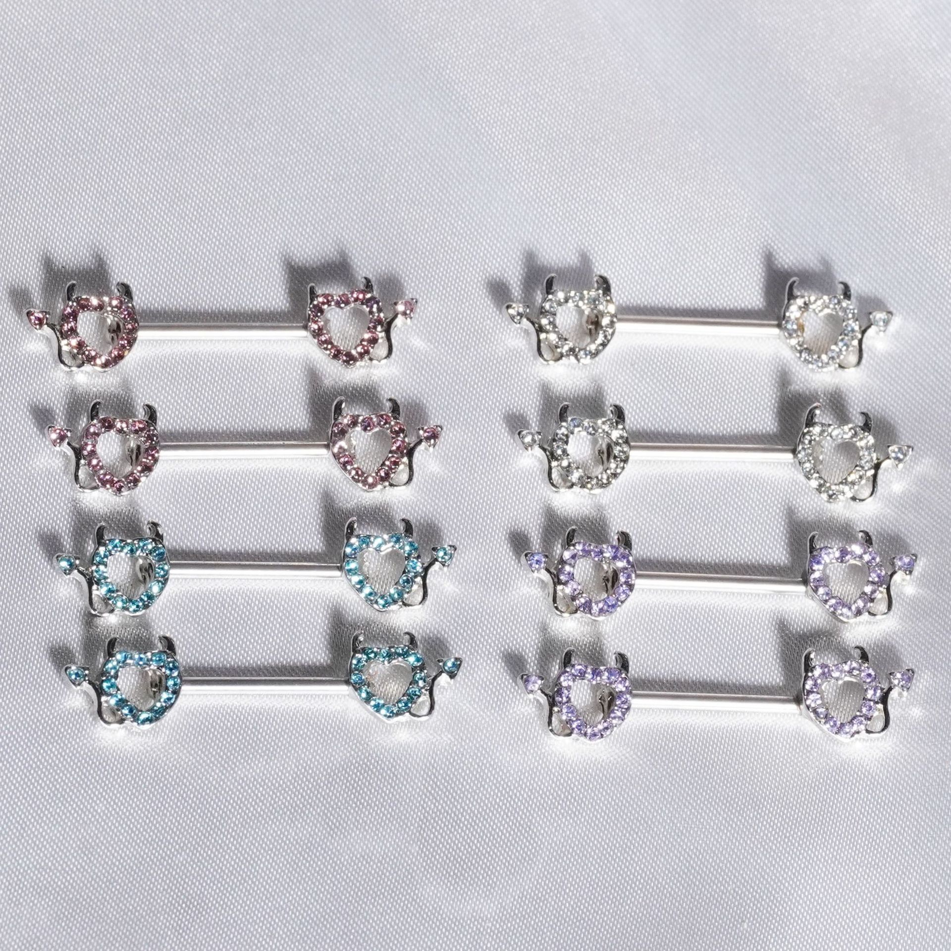 厂家直销爆款外贸小恶魔乳钉不锈钢多色乳环跨境热销新品穿刺饰品详情3