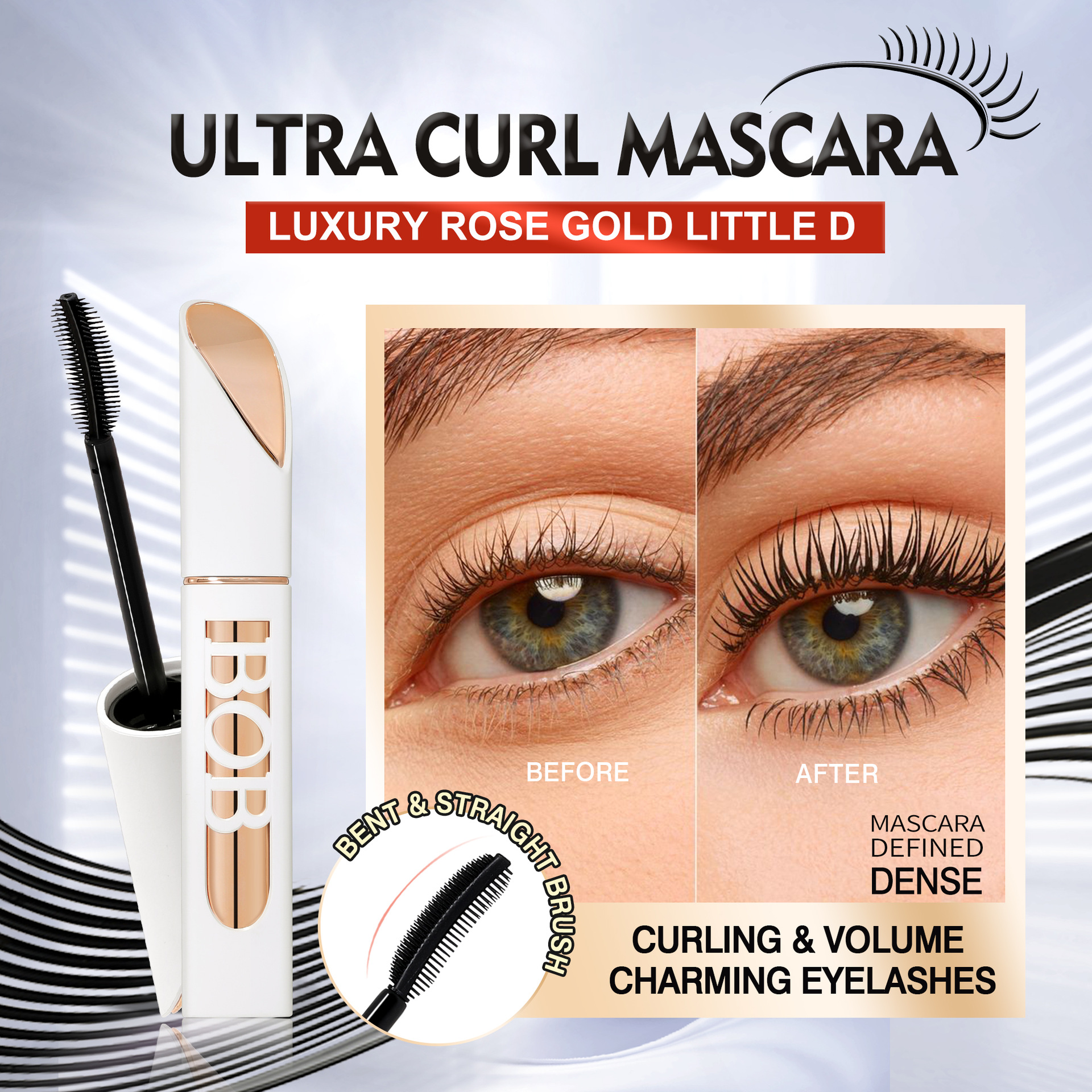 Cross-border bob base mascara is long and waterproof pic 4