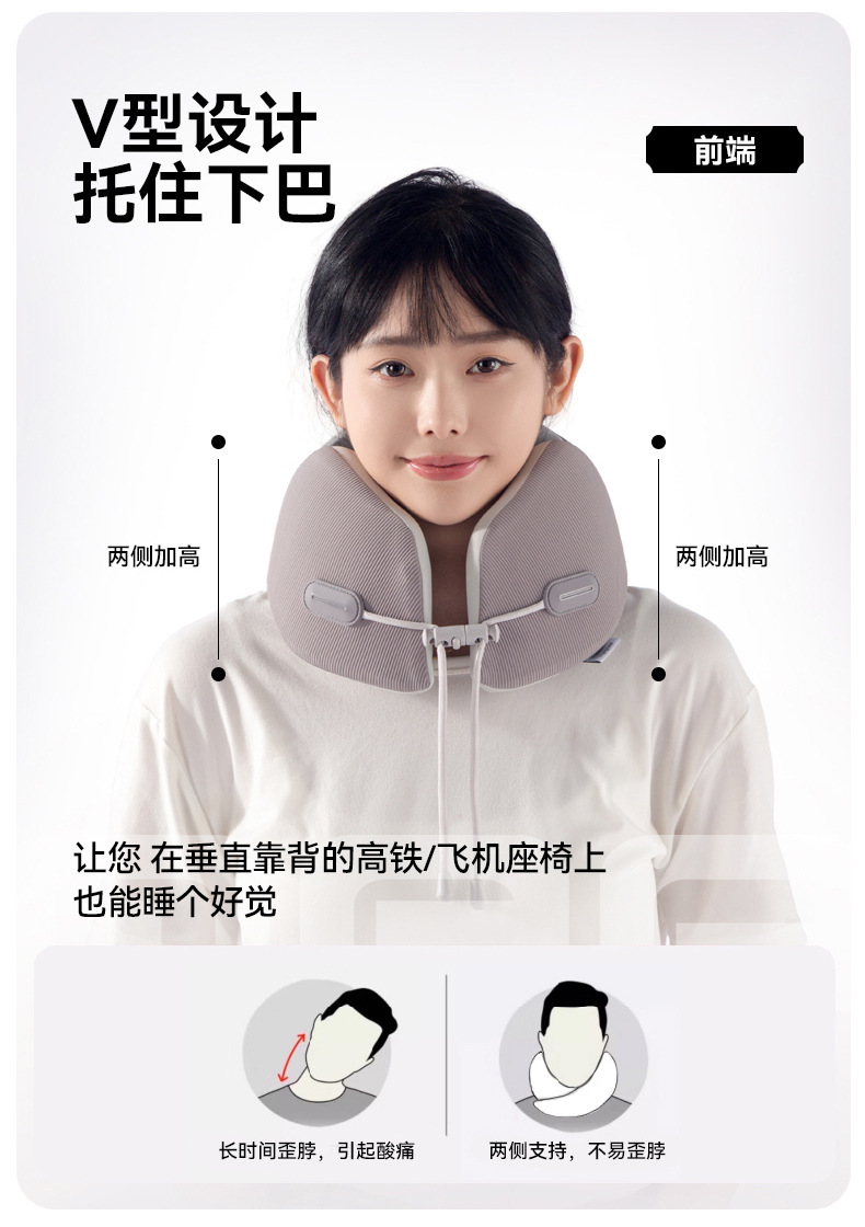 Capibala portable U-pillow, U-shaped neck pillow, travel pillow, storage U-shaped pillow, neck support pillow, multi-functional, comfortable and portable pic 6