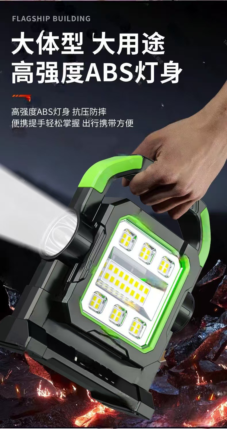 新款多功能户外手提灯应急照明灯太阳能充电帐篷灯露营手电筒详情9