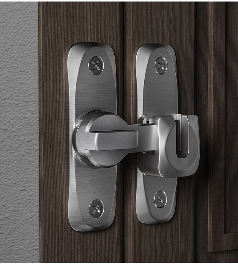 One-piece consignment of latch door bolts, sliding door locks, door locks without drilling, simple bathroom sliding door clips, 90-degree protection pic 22