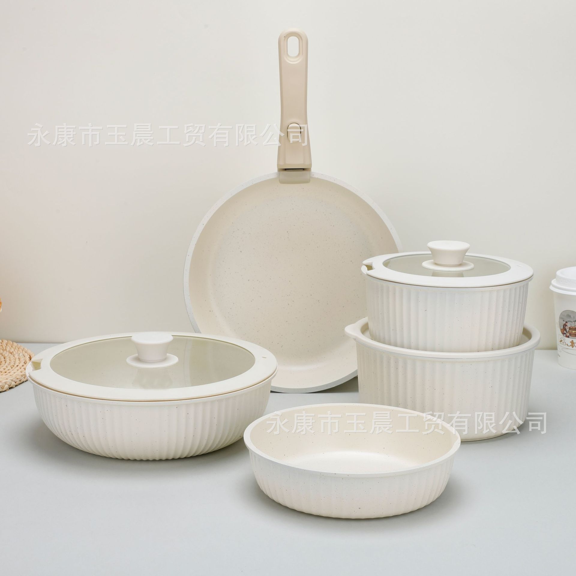 跨境批发家用可拆卸手柄套餐锅十六件套不粘锅组合potset五件套详情2