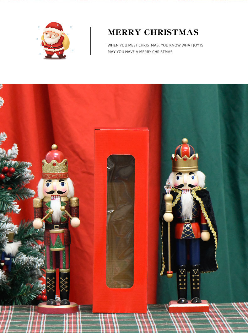 Holiday Christmas series 35cm - 38cm Nutcracker Glitter Pink Striped Series Cape King Painted Soldier wholesale pic 4
