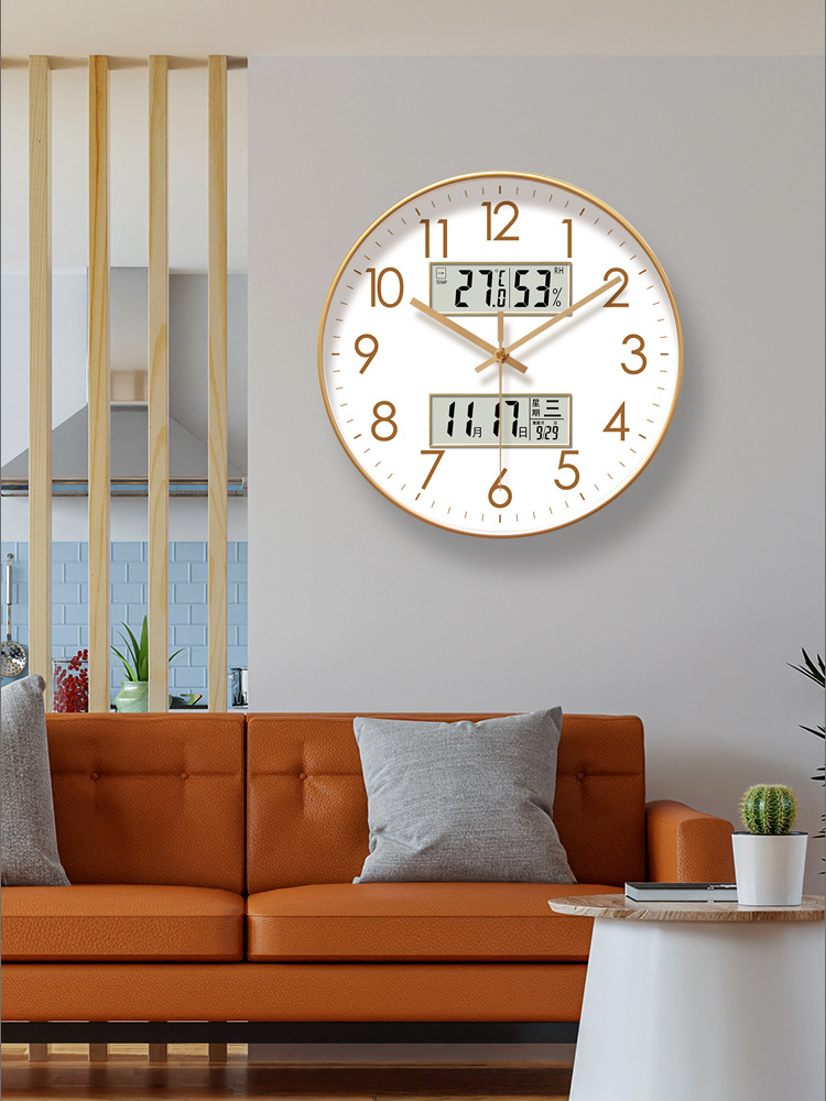 易普拉6514钟表挂钟静音扫秒钟客厅家用简约钟表挂墙石英钟挂表详情5