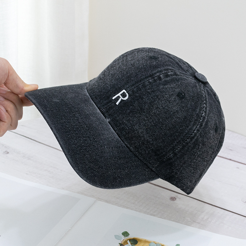 Letter cowboy baseball cap for women, Korean style simple deep-top face-showing small baseball cap, Japanese style big head circumference face-showing small cap pic 8