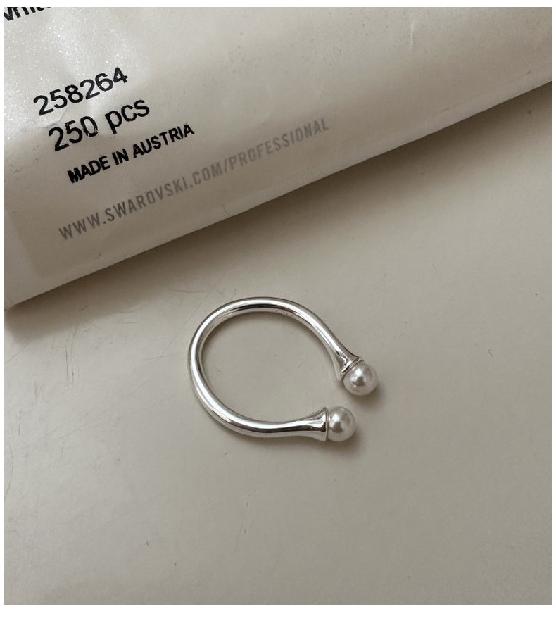 S925 sterling silver Korean version pearl ring with a niche design sense. Wholesale of the InstagS-style ring by a Korean blogger pic 11