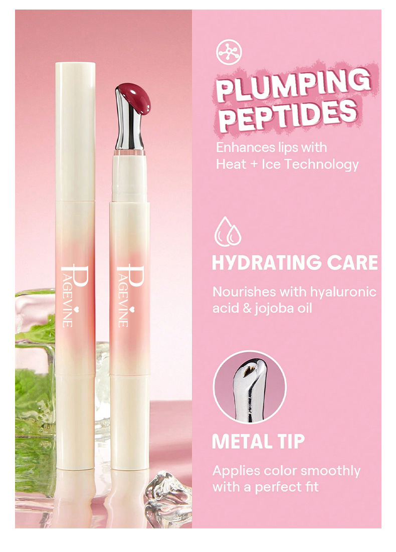 跨境彩妆PAGE VINE水光口红唇釉不掉色保湿滋润润唇唇彩外贸专供详情7