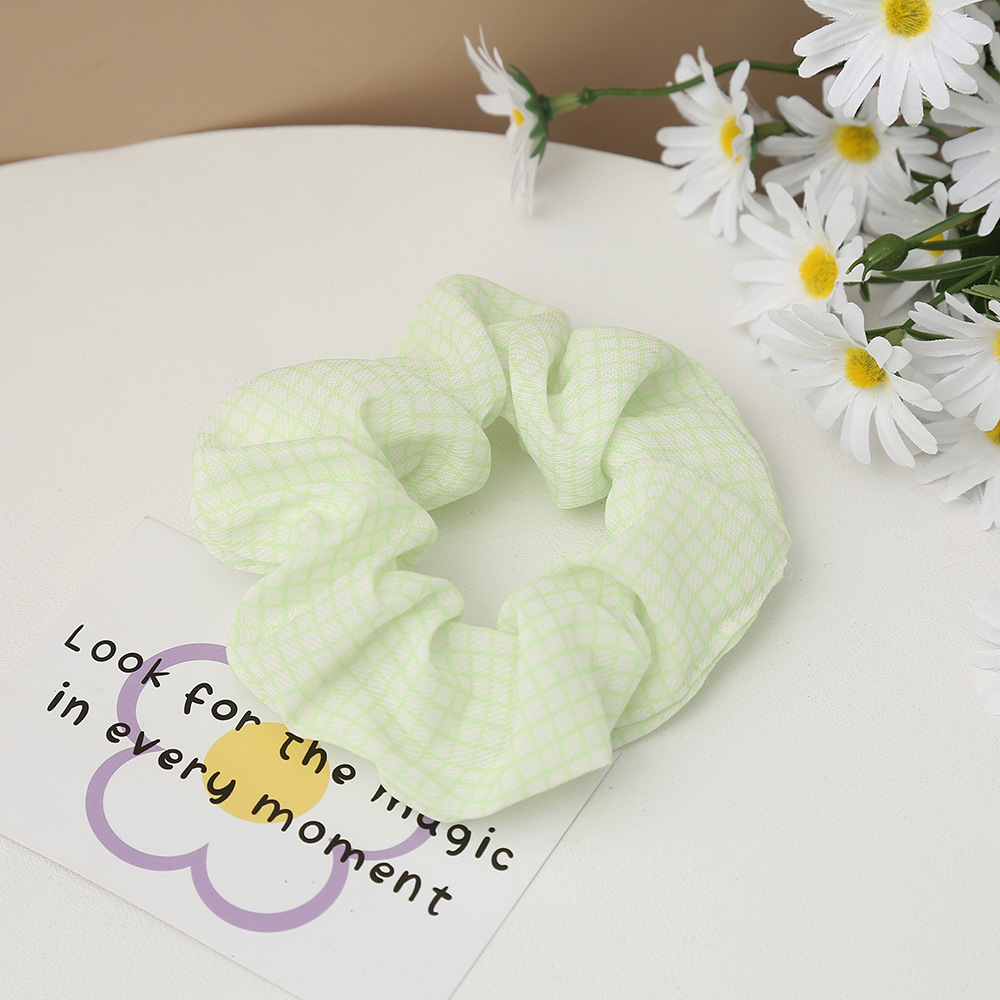 Forest style college style fabric checkered hair band, popular bun hair rope, ponytail tie, large intestine circle hair rope wholesale accessories, hair accessories and headwear pic 8