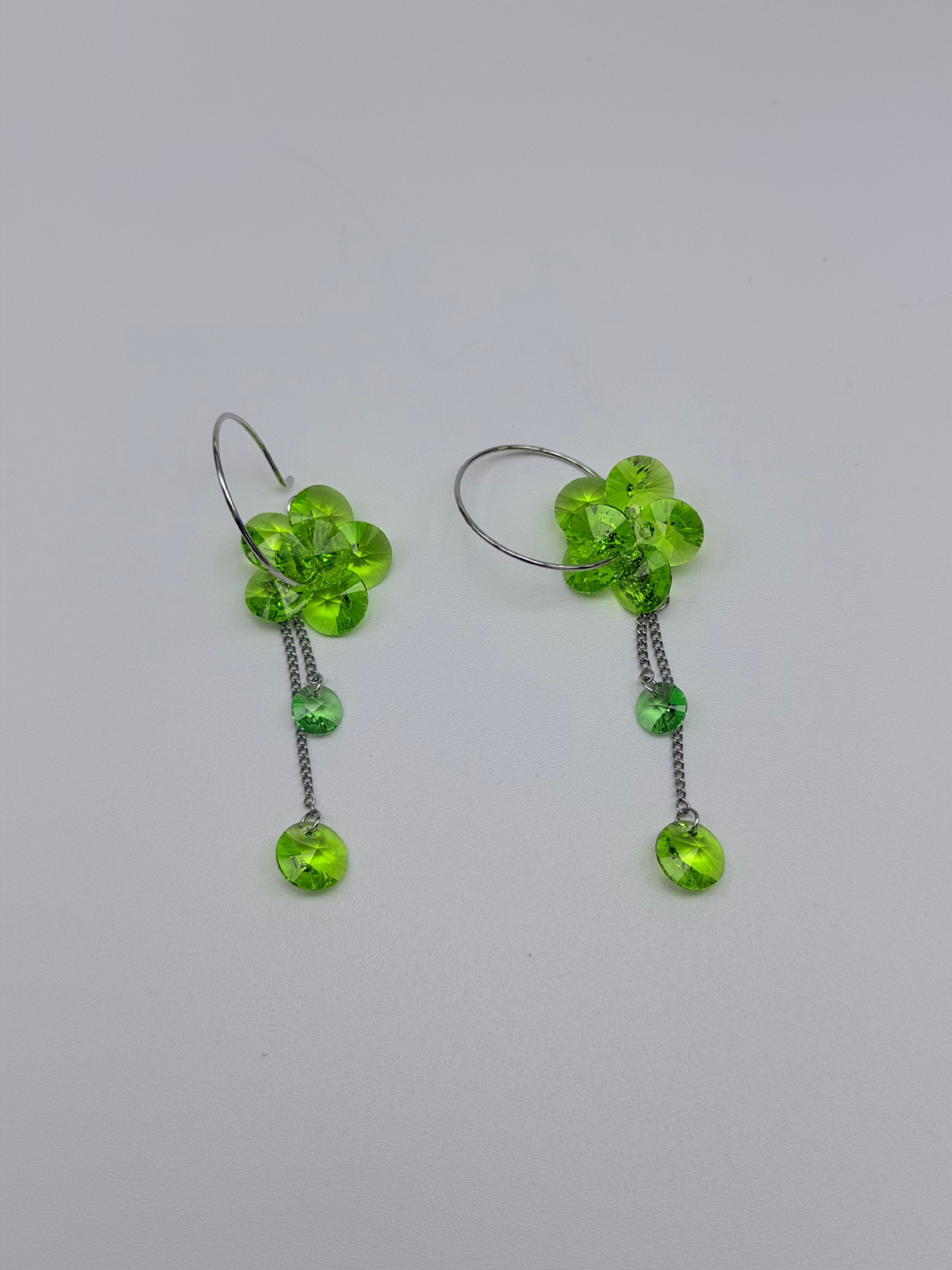 s925银耳钩新款韩版长款闪耀花朵水晶耳环女 名媛气质奢华耳坠流详情16