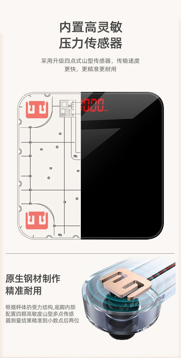 精准充电体重秤电子秤高精度体脂秤蓝牙家用称体重脂肪秤学生宿舍详情14
