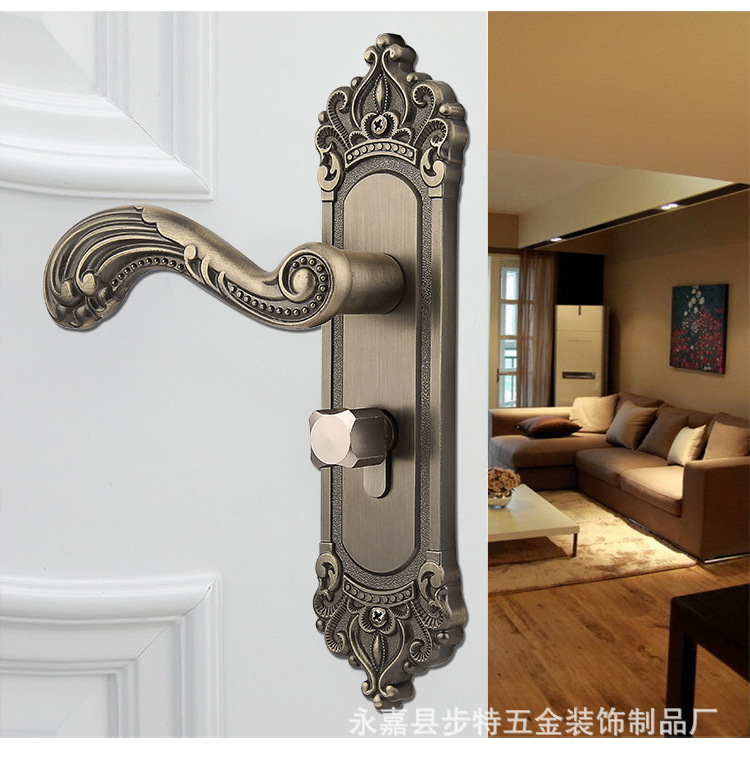 European-style antique bronze interior door locks, bedroom doors, solid wood silent door locks, mechanical doors, lock handles, door locks pic 9