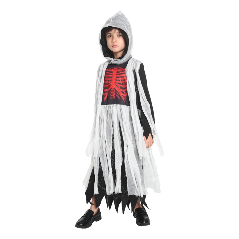 万圣节恐怖骷髅头披风斗篷服装道具鬼屋表演死神吓人鬼衣服B-0299详情2