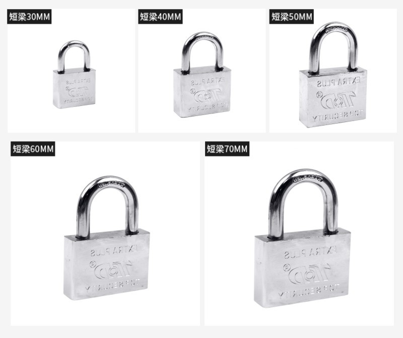Factory direct sales of Tianhuada 30/60mm square long and short beam small padlock, imitation stainless steel blade lock, single opening pic 8
