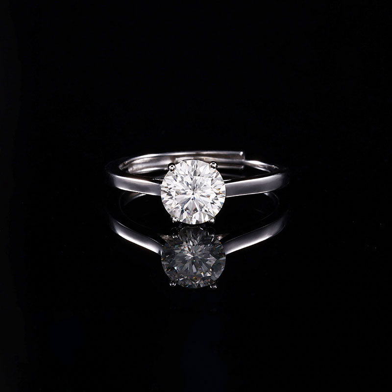 Zhuoheng Select 925 pure silver Moissanite ring wholesale, half of the market, rising steadily, open ring one carat pic 4