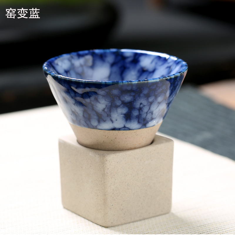 Tea brewing cups by the fire, Japanese coarse earthenware tea cups, cross-border bestsellers, ceramic mugs, retro water cups, conical coffee cups pic 10