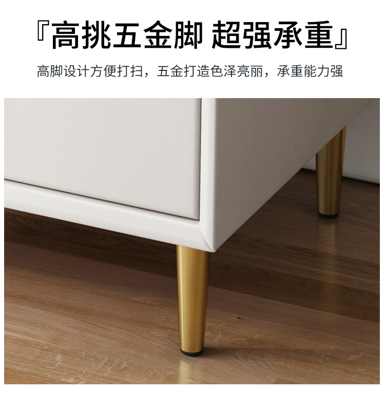 Soft bedside table, smart bedside table with light and sound system, modern and simple cabinet, cream style light luxury solid wood bedside table pic 20