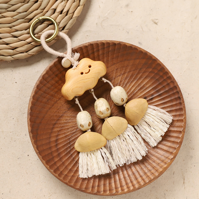 Best-selling natural healing fruit shell bell pendant, string, fruit shell hand-cranked stress-relieving sound therapy bag, wind chime, personalized pendant pic 19